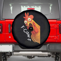 Funny F Caw F Surprise Chicken Meme Spare Tire Cover Hilarious Shocked Bird Graphic for Comedy Lovers - Wonder Print Shop