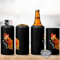Funny F Caw F Surprise Chicken Meme 4 in 1 Can Cooler Tumbler Hilarious Shocked Bird Graphic for Comedy Lovers - Wonder Print Shop