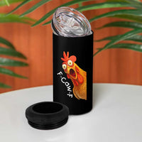Funny F Caw F Surprise Chicken Meme 4 in 1 Can Cooler Tumbler Hilarious Shocked Bird Graphic for Comedy Lovers - Wonder Print Shop