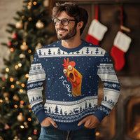 Funny F Caw F Surprise Chicken Meme Ugly Christmas Sweater Hilarious Shocked Bird Graphic for Comedy Lovers - Wonder Print Shop