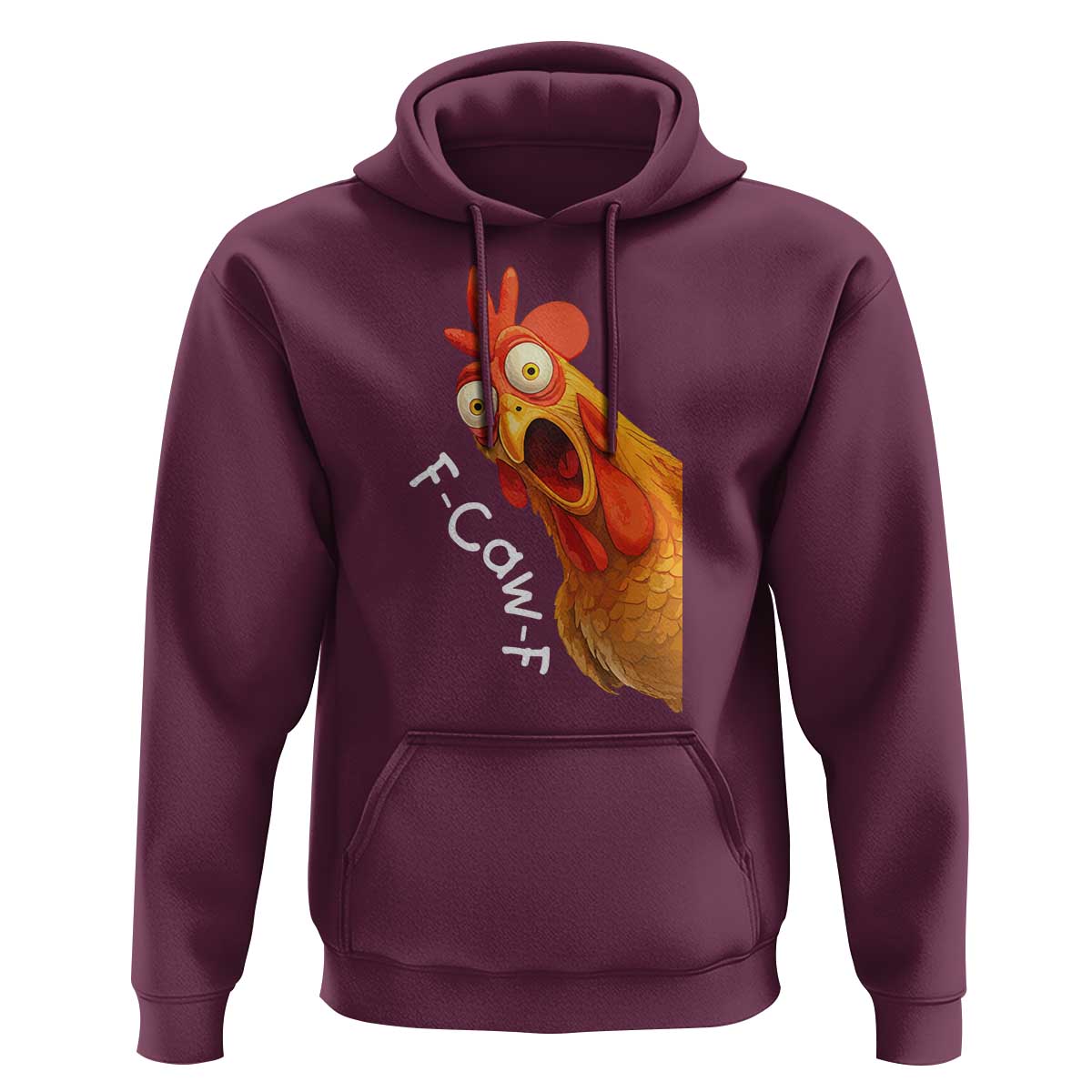 Funny F Caw F Surprise Chicken Meme Hoodie Hilarious Shocked Bird Graphic for Comedy Lovers - Wonder Print Shop