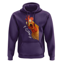 Funny F Caw F Surprise Chicken Meme Hoodie Hilarious Shocked Bird Graphic for Comedy Lovers - Wonder Print Shop