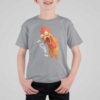 Funny F Caw F Surprise Chicken Meme T Shirt For Kid Hilarious Shocked Bird Graphic for Comedy Lovers - Wonder Print Shop
