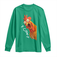 Funny F Caw F Surprise Chicken Meme Long Sleeve Shirt Hilarious Shocked Bird Graphic for Comedy Lovers - Wonder Print Shop