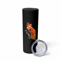 Funny F Caw F Surprise Chicken Meme Skinny Tumbler Hilarious Shocked Bird Graphic for Comedy Lovers - Wonder Print Shop