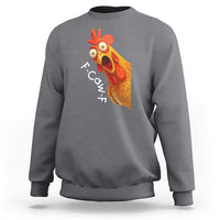 Funny F Caw F Surprise Chicken Meme Sweatshirt Hilarious Shocked Bird Graphic for Comedy Lovers - Wonder Print Shop