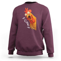 Funny F Caw F Surprise Chicken Meme Sweatshirt Hilarious Shocked Bird Graphic for Comedy Lovers - Wonder Print Shop