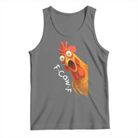 Funny F Caw F Surprise Chicken Meme Tank Top Hilarious Shocked Bird Graphic for Comedy Lovers - Wonder Print Shop