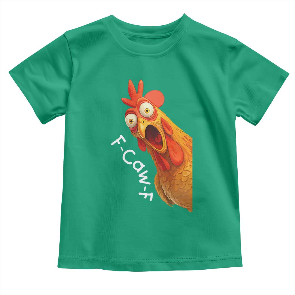 Funny F Caw F Surprise Chicken Meme Toddler T Shirt Hilarious Shocked Bird Graphic for Comedy Lovers - Wonder Print Shop