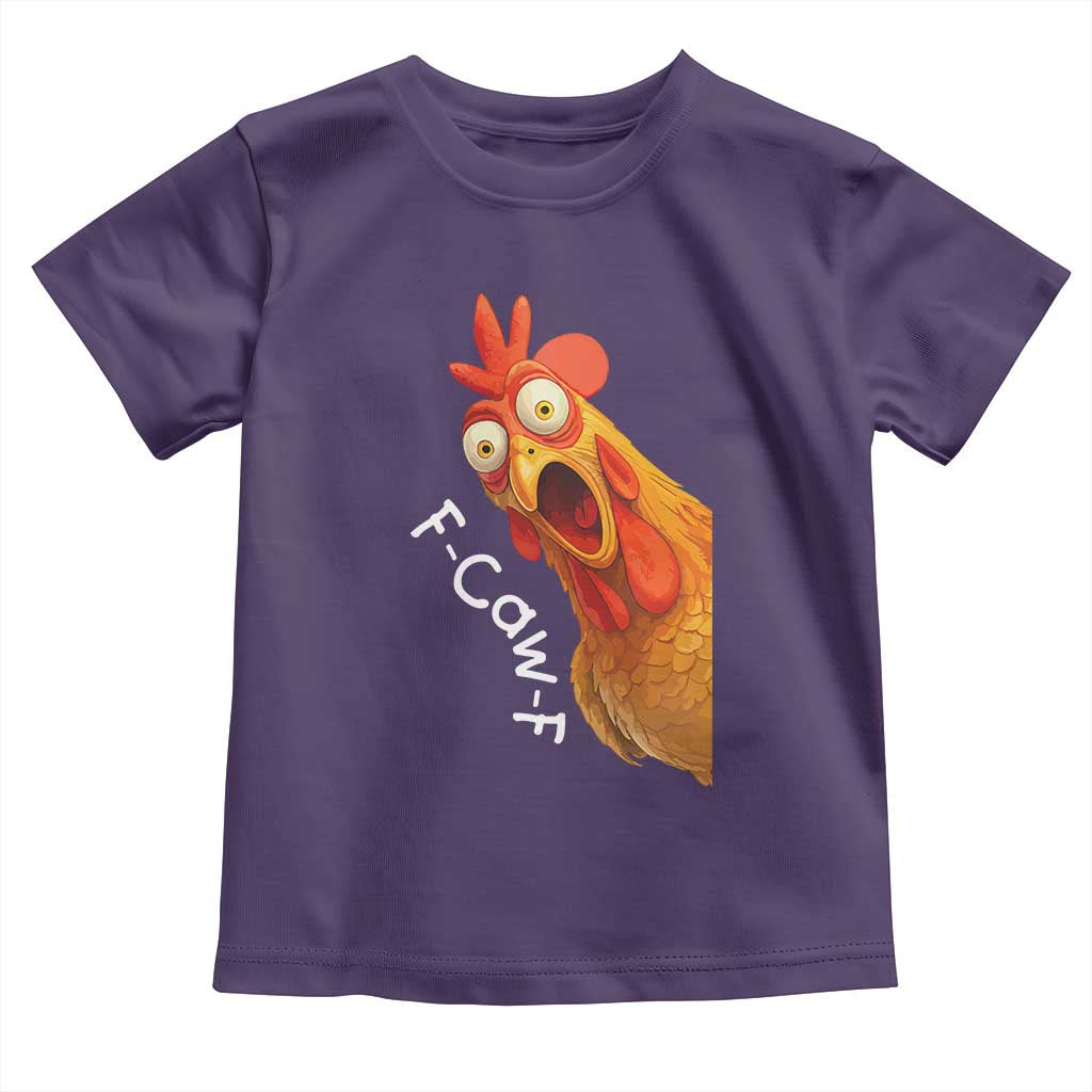 Funny F Caw F Surprise Chicken Meme Toddler T Shirt Hilarious Shocked Bird Graphic for Comedy Lovers - Wonder Print Shop