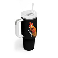 Funny F Caw F Surprise Chicken Meme Tumbler With Handle Hilarious Shocked Bird Graphic for Comedy Lovers - Wonder Print Shop