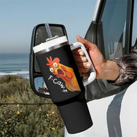 Funny F Caw F Surprise Chicken Meme Tumbler With Handle Hilarious Shocked Bird Graphic for Comedy Lovers - Wonder Print Shop