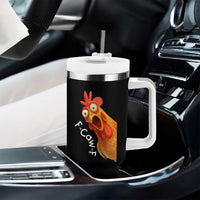 Funny F Caw F Surprise Chicken Meme Tumbler With Handle Hilarious Shocked Bird Graphic for Comedy Lovers - Wonder Print Shop