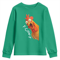 Funny F Caw F Surprise Chicken Meme Youth Sweatshirt Hilarious Shocked Bird Graphic for Comedy Lovers - Wonder Print Shop