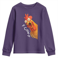 Funny F Caw F Surprise Chicken Meme Youth Sweatshirt Hilarious Shocked Bird Graphic for Comedy Lovers - Wonder Print Shop