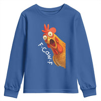 Funny F Caw F Surprise Chicken Meme Youth Sweatshirt Hilarious Shocked Bird Graphic for Comedy Lovers - Wonder Print Shop