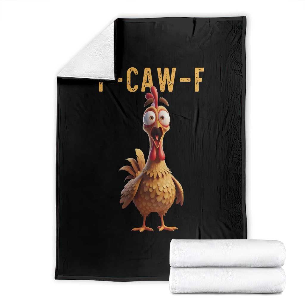 F Caw F Classic Chicken Scream Throw Blanket Poultry Joke Farm Life Humor - Wonder Print Shop