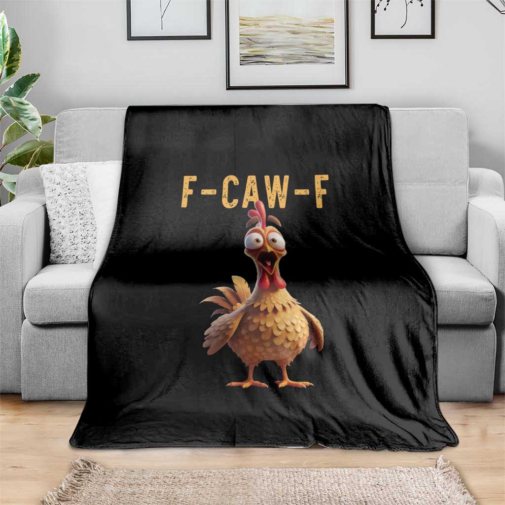 F Caw F Classic Chicken Scream Throw Blanket Poultry Joke Farm Life Humor - Wonder Print Shop