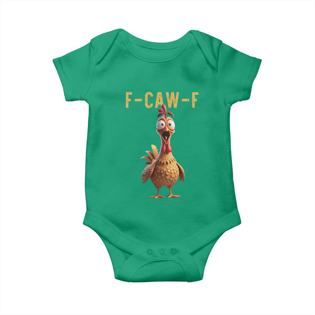 F Caw F Classic Chicken Scream Baby Onesie Poultry Joke Farm Life Humor - Wonder Print Shop