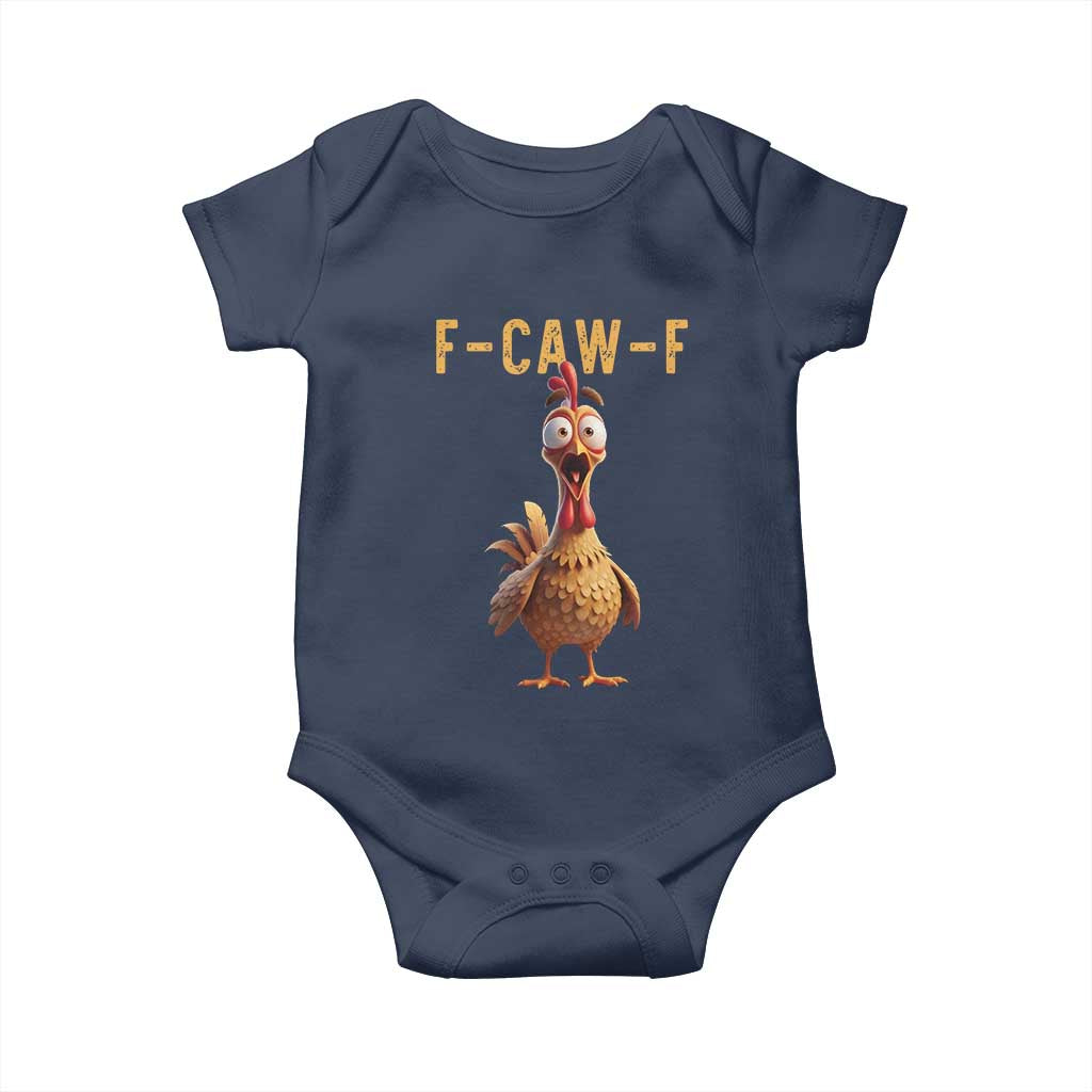F Caw F Classic Chicken Scream Baby Onesie Poultry Joke Farm Life Humor - Wonder Print Shop