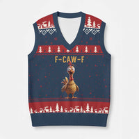 F Caw F Classic Chicken Scream V-Neck Knit Sweater Vest Poultry Joke Farm Life Humor - Wonder Print Shop