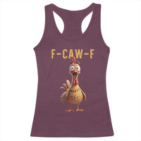 F Caw F Classic Chicken Scream Racerback Tank Top Poultry Joke Farm Life Humor - Wonder Print Shop