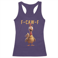F Caw F Classic Chicken Scream Racerback Tank Top Poultry Joke Farm Life Humor - Wonder Print Shop