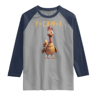 F Caw F Classic Chicken Scream Raglan Shirt Poultry Joke Farm Life Humor - Wonder Print Shop