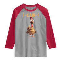 F Caw F Classic Chicken Scream Raglan Shirt Poultry Joke Farm Life Humor - Wonder Print Shop