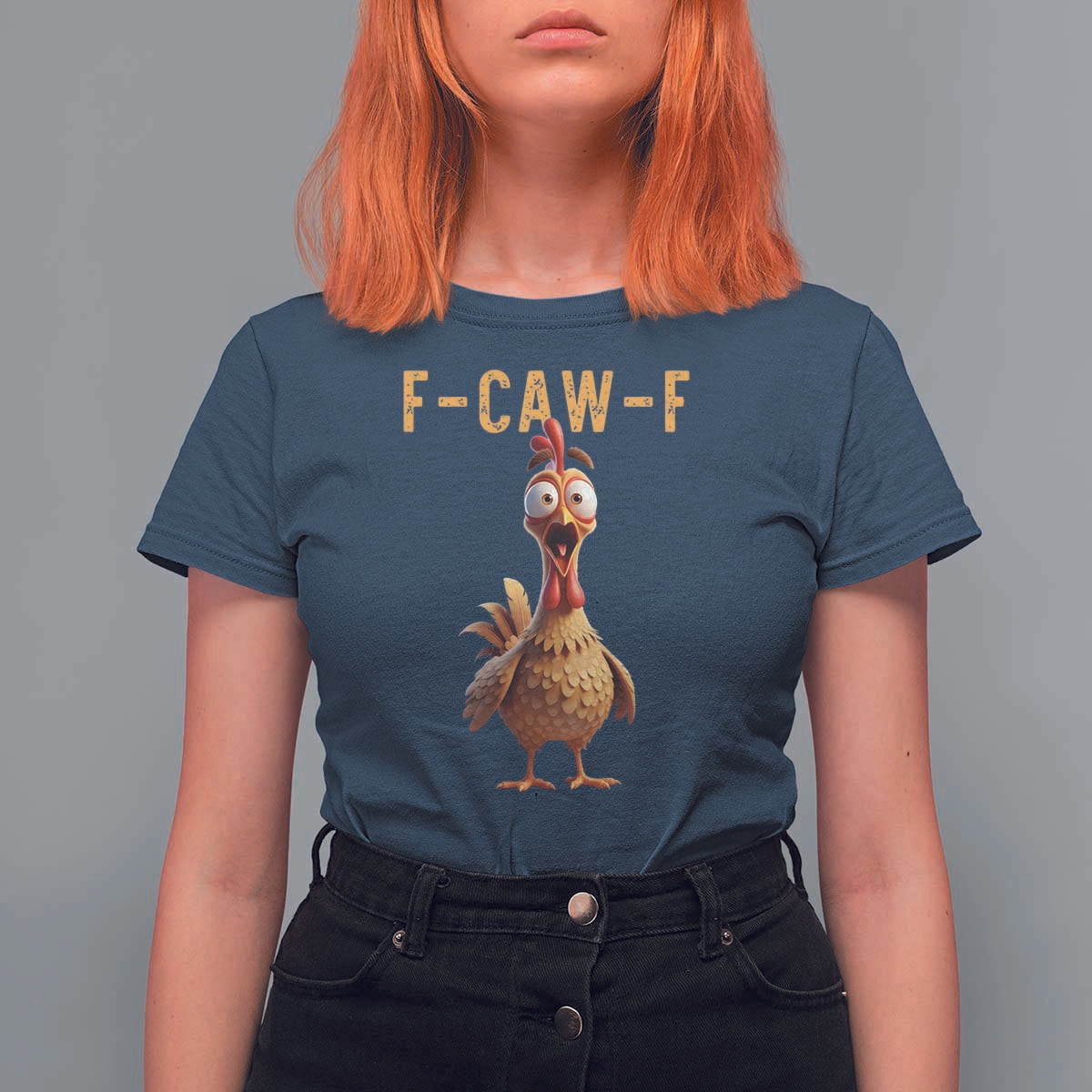F Caw F Classic Chicken Scream T Shirt For Women Poultry Joke Farm Life Humor - Wonder Print Shop