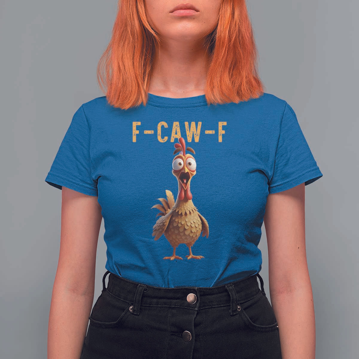 F Caw F Classic Chicken Scream T Shirt For Women Poultry Joke Farm Life Humor - Wonder Print Shop