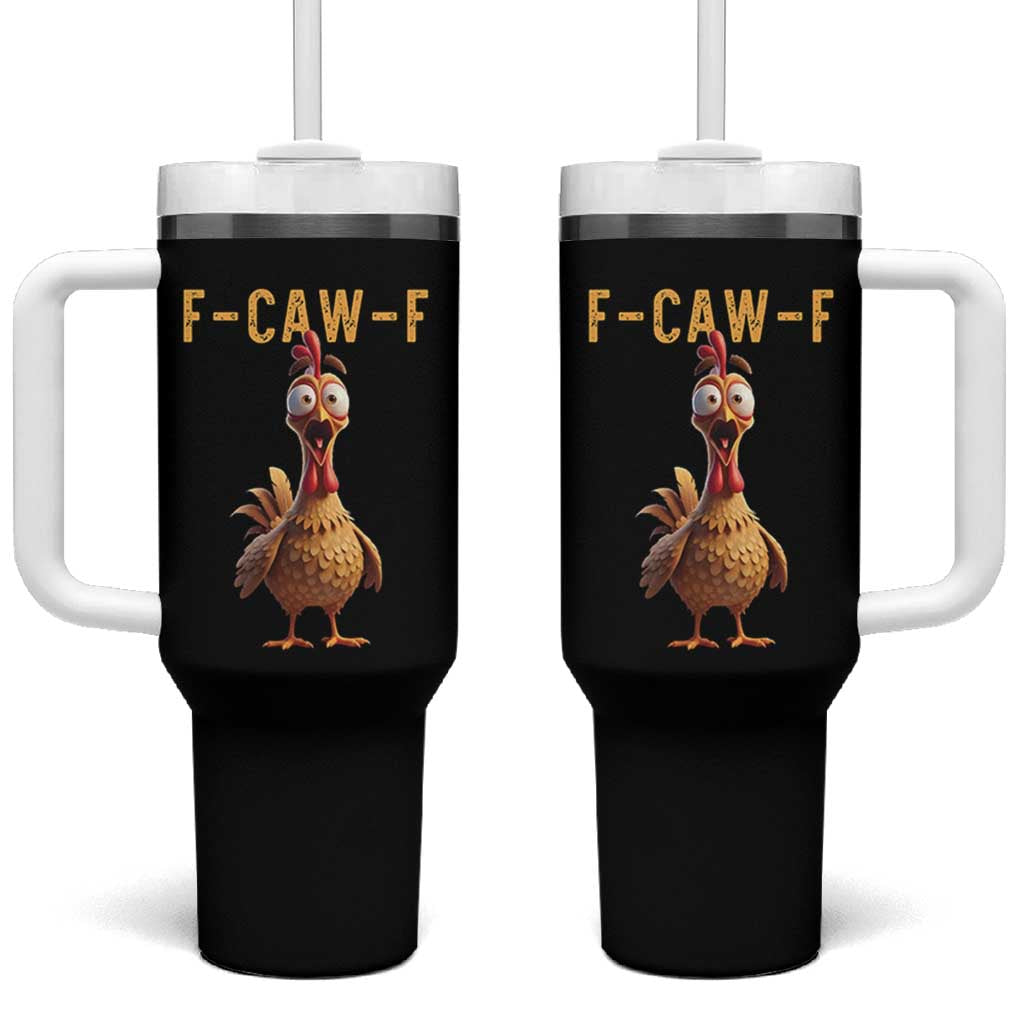 F Caw F Classic Chicken Scream Tumbler With Handle Poultry Joke Farm Life Humor - Wonder Print Shop