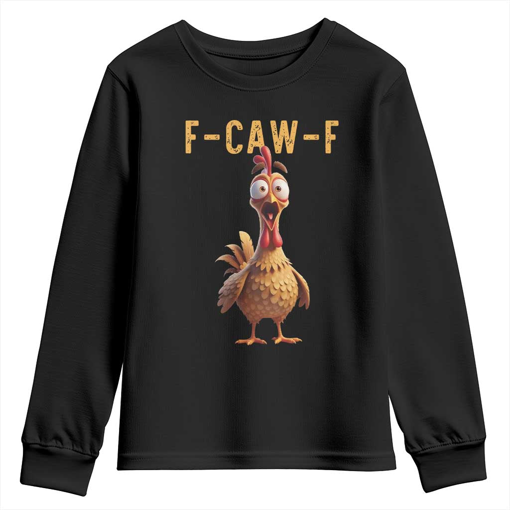 F Caw F Classic Chicken Scream Youth Sweatshirt Poultry Joke Farm Life Humor - Wonder Print Shop