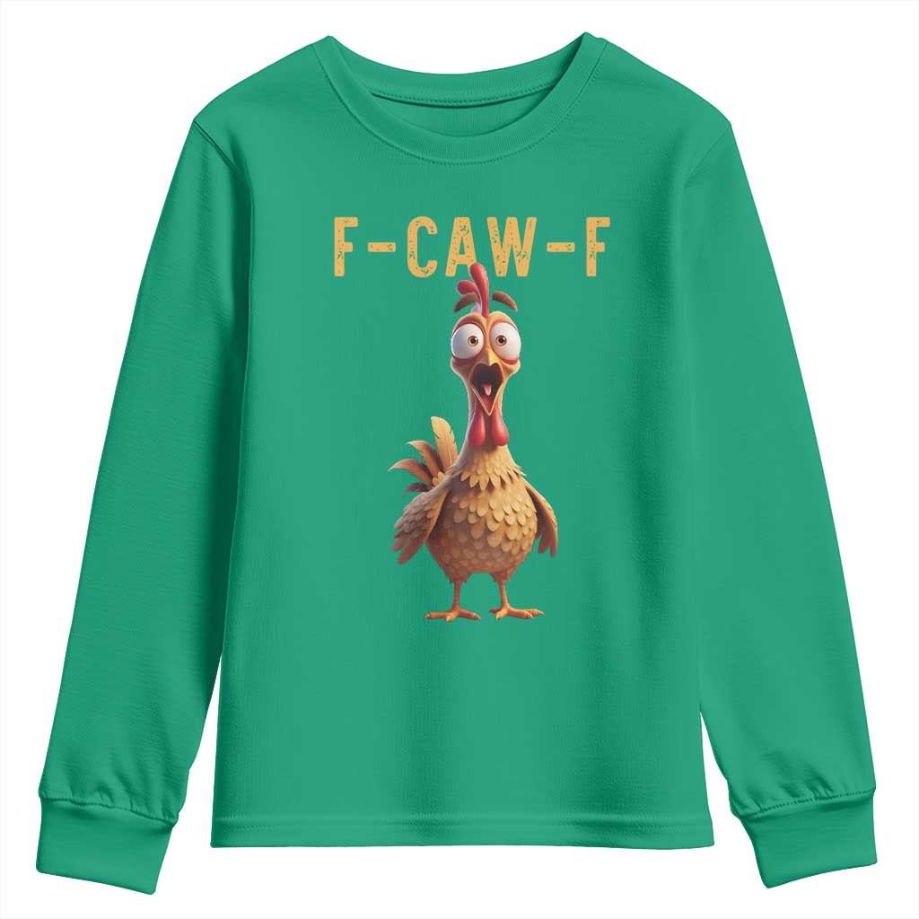 F Caw F Classic Chicken Scream Youth Sweatshirt Poultry Joke Farm Life Humor - Wonder Print Shop
