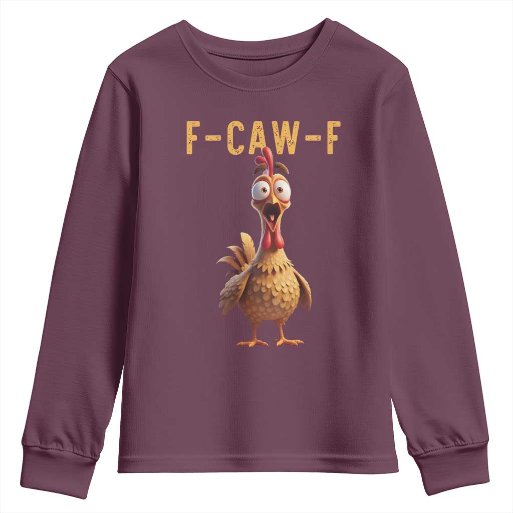 F Caw F Classic Chicken Scream Youth Sweatshirt Poultry Joke Farm Life Humor - Wonder Print Shop