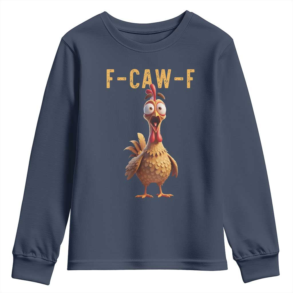 F Caw F Classic Chicken Scream Youth Sweatshirt Poultry Joke Farm Life Humor - Wonder Print Shop