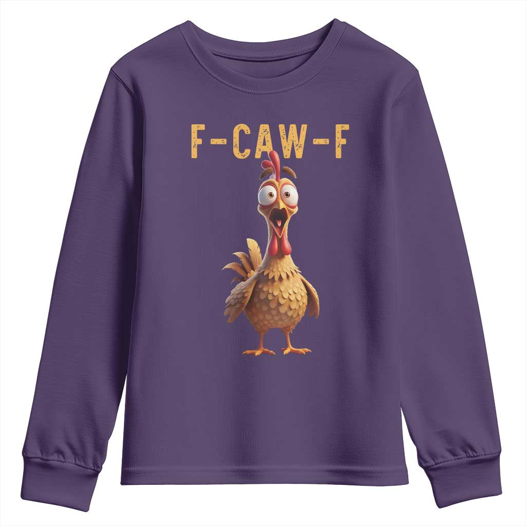 F Caw F Classic Chicken Scream Youth Sweatshirt Poultry Joke Farm Life Humor - Wonder Print Shop