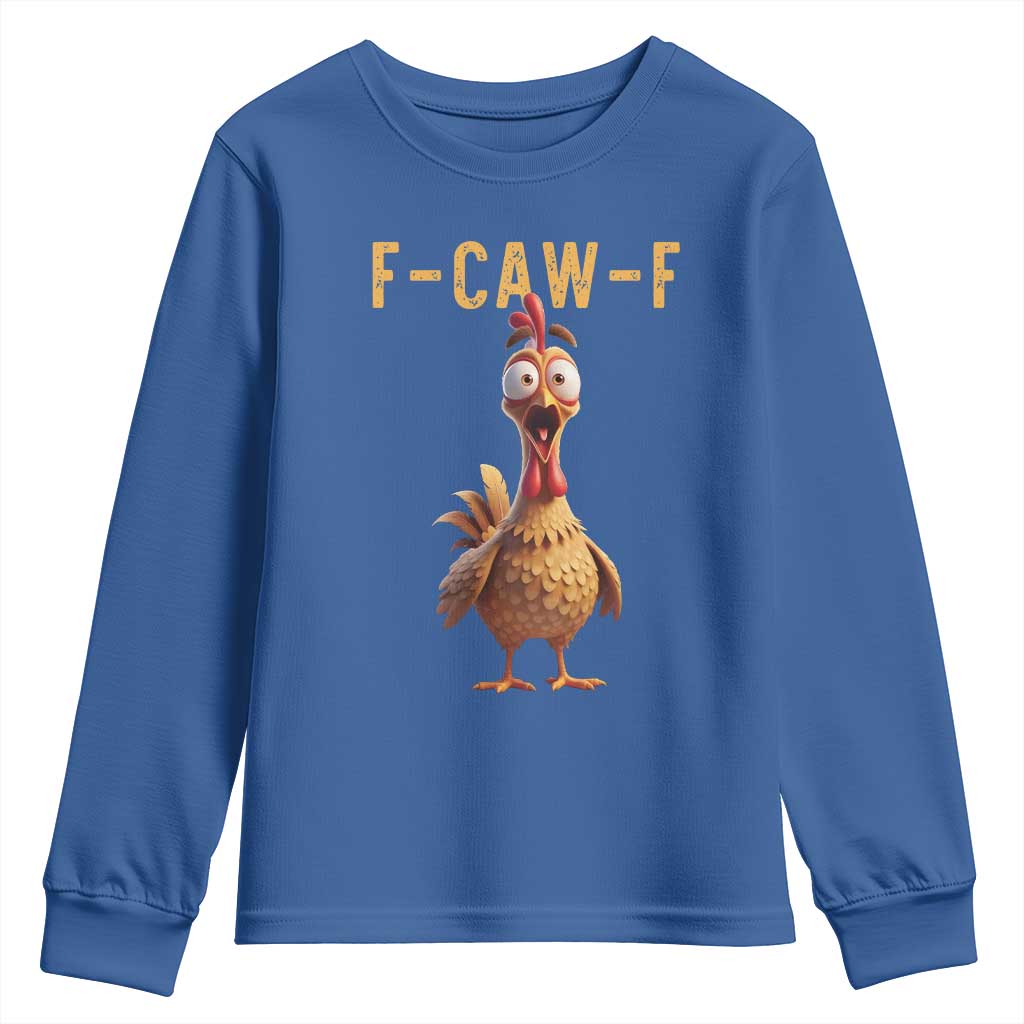 F Caw F Classic Chicken Scream Youth Sweatshirt Poultry Joke Farm Life Humor - Wonder Print Shop