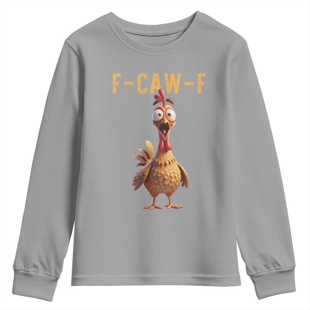 F Caw F Classic Chicken Scream Youth Sweatshirt Poultry Joke Farm Life Humor - Wonder Print Shop