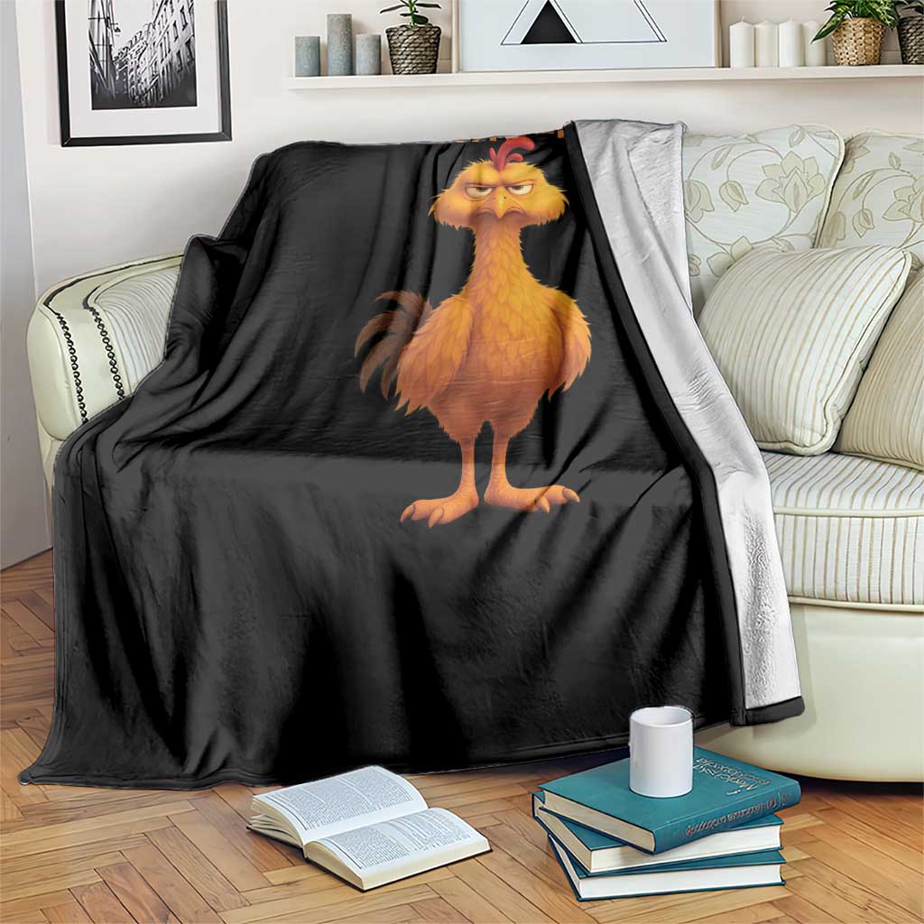 Funny F Caw F Fed Up Chicken Meme Throw Blanket Sarcastic Bird Humor Mood Swing - Wonder Print Shop