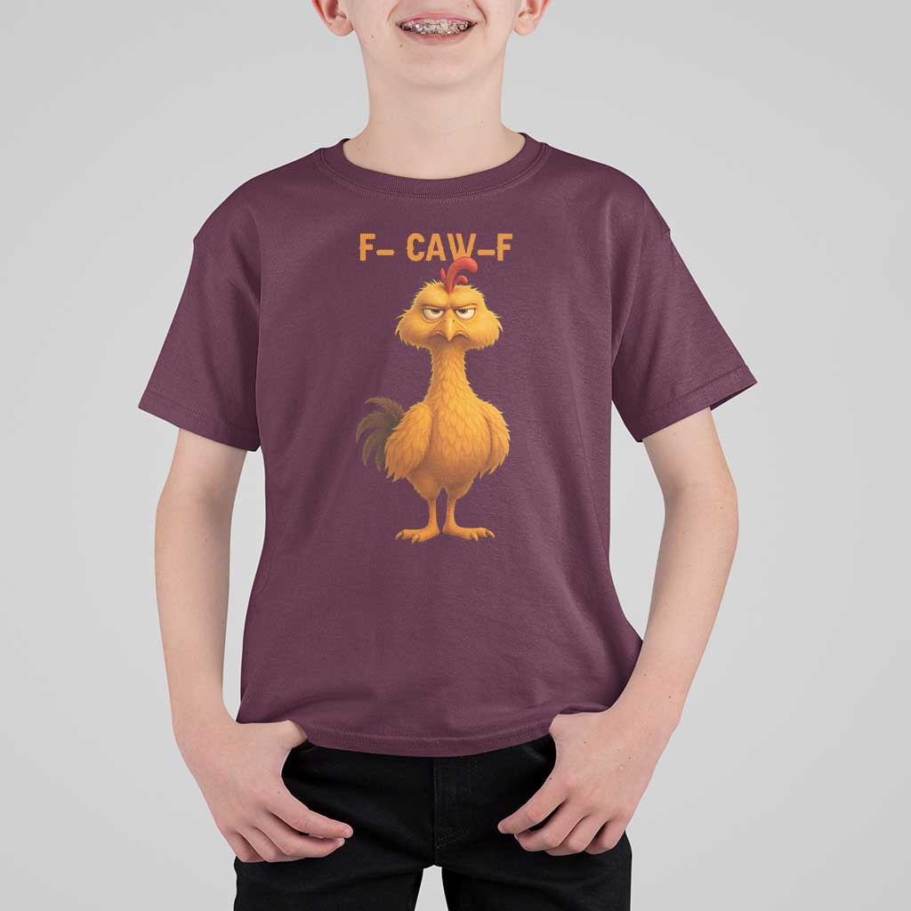 Funny F Caw F Fed Up Chicken Meme T Shirt For Kid Sarcastic Bird Humor Mood Swing - Wonder Print Shop