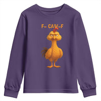 Funny F Caw F Fed Up Chicken Meme Youth Sweatshirt Sarcastic Bird Humor Mood Swing - Wonder Print Shop