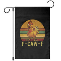F Caw F Retro Chicken Meme Garden Flag Vintage Sunset Poultry Graphic Loud Bird Energy - Wonder Print Shop
