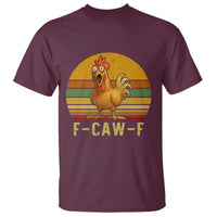 F Caw F Retro Chicken Meme T Shirt Vintage Sunset Poultry Graphic Loud Bird Energy - Wonder Print Shop