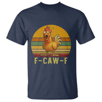 F Caw F Retro Chicken Meme T Shirt Vintage Sunset Poultry Graphic Loud Bird Energy - Wonder Print Shop