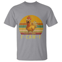 F Caw F Retro Chicken Meme T Shirt Vintage Sunset Poultry Graphic Loud Bird Energy - Wonder Print Shop