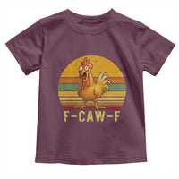 F Caw F Retro Chicken Meme Toddler T Shirt Vintage Sunset Poultry Graphic Loud Bird Energy - Wonder Print Shop
