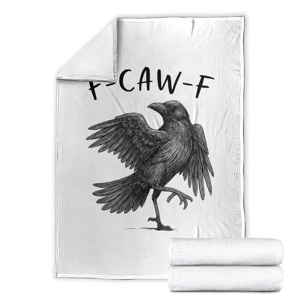 F Caw F Raven Graphic Throw Blanket Funny Sarcastic Bird with Attitude - Wonder Print Shop