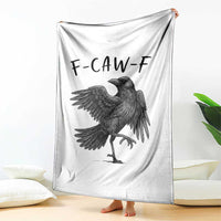 F Caw F Raven Graphic Throw Blanket Funny Sarcastic Bird with Attitude - Wonder Print Shop