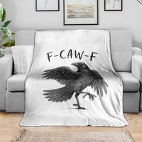 F Caw F Raven Graphic Throw Blanket Funny Sarcastic Bird with Attitude - Wonder Print Shop